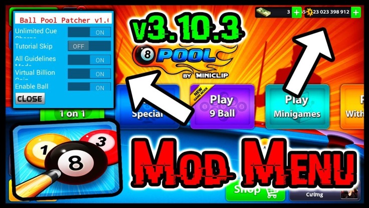 8 Ball Pool + Mod Menu Hack With Unlimited Force, Spin ...